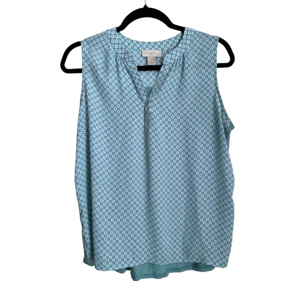 LOFT Tops - Loft Outlet Women's Sleeveless Blouse Size Small Aqua with White Flowers